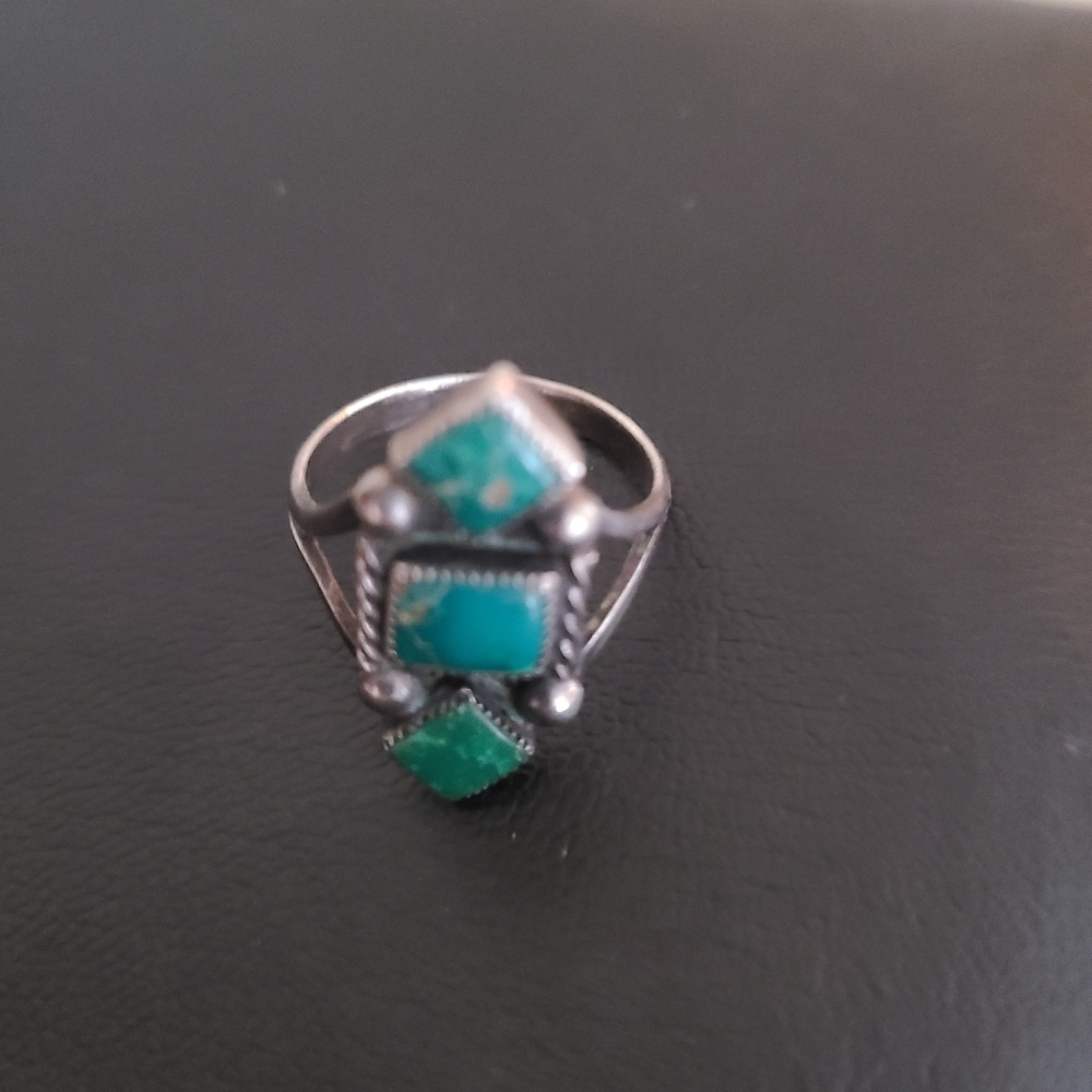 Native American Jade/TURQUOISE/Sterling ring